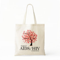 AIDS/HIV Tree Canvas Bag