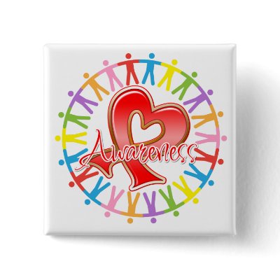 AIDS HIV Unite in Awareness Pinback Buttons by giftsforawareness