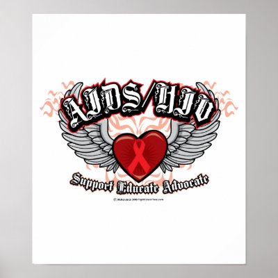 AIDS/HIV Wings Posters by fightcancertees