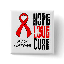 AIDS Hope Love Cure Ribbon Pin