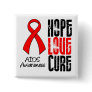 AIDS Hope Love Cure Ribbon Pin