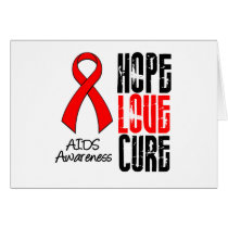 AIDS Hope Love Cure Ribbon Cards