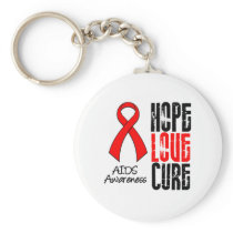 AIDS Hope Love Cure Ribbon Key Chains