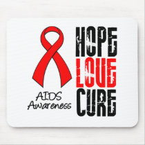 AIDS Hope Love Cure Ribbon Mouse Mats