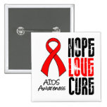 AIDS Hope Love Cure Ribbon Pin