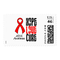 AIDS Hope Love Cure Ribbon Postage
