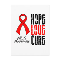 AIDS Hope Love Cure Ribbon Postcard