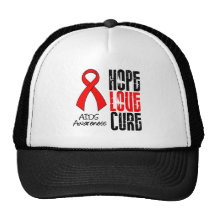 AIDS Hope Love Cure Ribbon Trucker Hat