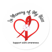 AIDS In Memory of My Niece Round Sticker