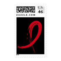 AIDS Red Ribbon A4 Postage Stamp