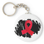 AIDS Red Ribbon With Scribble Keychain