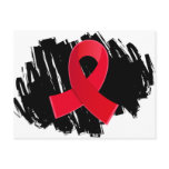 AIDS Red Ribbon With Scribble Post Card