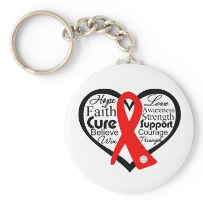 AIDS Ribbon Collage Keychains by diseaseapparel