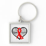 AIDS Ribbon Collage Key Chain