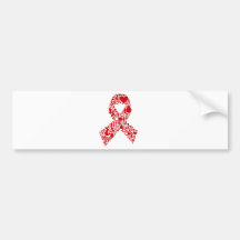 Aids Ribbon Icon Awareness Bumper Stickers