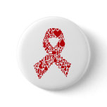 Aids Ribbon Icon Awareness Pinback Button