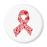 Aids Ribbon Icon Awareness Magnet