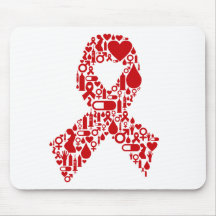 Aids Ribbon Icon Awareness Mouse Pads