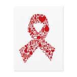 Aids Ribbon Icon Awareness Postcards