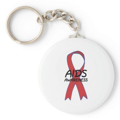 Aids Ribbon Key Chain by CelebrationZazzle