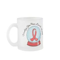AIDS Ribbon Merry Christmas Snowglobe mugs by giftsforawareness AIDS Ribbon Merry Christmas Snowglobe mugs