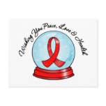 AIDS Ribbon Merry Christmas Snowglobe Postcards