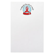 AIDS Ribbon Merry Christmas Snowglobe stationery