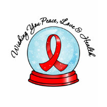 AIDS Ribbon Merry Christmas Snowglobe t-shirts by giftsforawareness AIDS Ribbon Merry Christmas Snowglobe t-shirts
