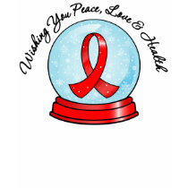 AIDS Ribbon Merry Christmas Snowglobe t-shirts by giftsforawareness AIDS Ribbon Merry Christmas Snowglobe t-shirts