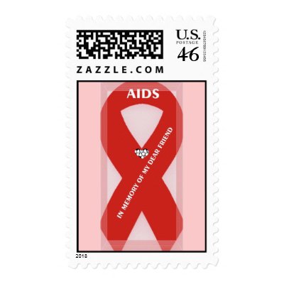 AIDS RIBBON POSTAGE STAMPS by KABSANNIE