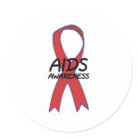 Aids Ribbon Round Sticker