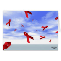 Aids Ribbons Floating in the Sky Greeting Cards