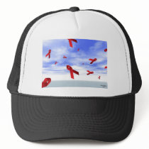 Aids Ribbons Floating in the Sky Hat