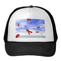 Aids Ribbons Floating in the Sky Hat