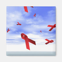 Aids Ribbons Floating in the Sky Magnet
