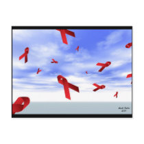 Aids Ribbons Floating in the Sky Postcard