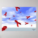 AIDS Ribbons Floating in the Sky Poster posters