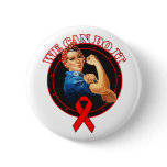 AIDS - Rosie The Riveter - We Can Do It Pinback Button