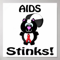 AIDS Stinks Skunk Awareness Design Poster