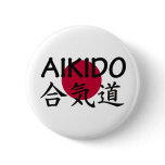 Aikido Japanese Martial Art Pinback Button