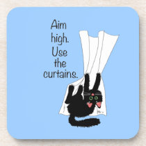 Aim High. Use the Curtains. cork coasters