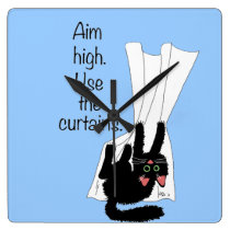 Aim High. Use the Curtains. wall clocks