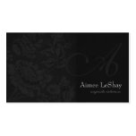 Aimee Black Floral Damask Couture Business Card business cards