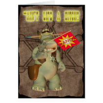 Aint life a bitch sheriff hippo greeting card