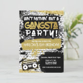 Aint Nothin But A Gangsta Party Hip Hop Birthday Invitation Zazzle