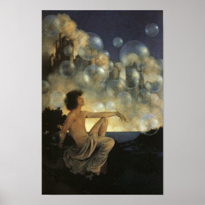 Air Castles, Maxfield Parrish Poster by vintagetreasurechest