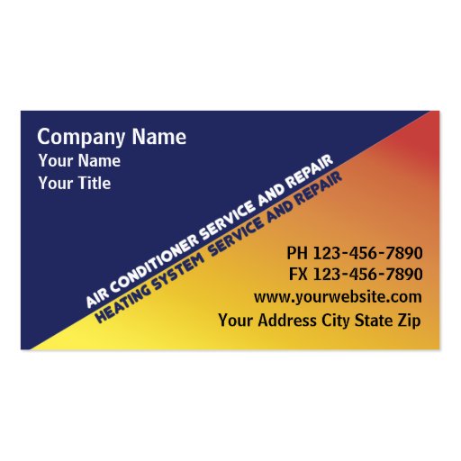 Air Conditioning Business Cards (front side)