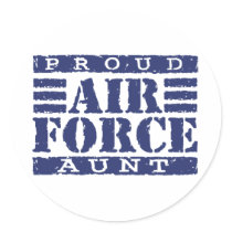 Air Force Aunt Round Stickers