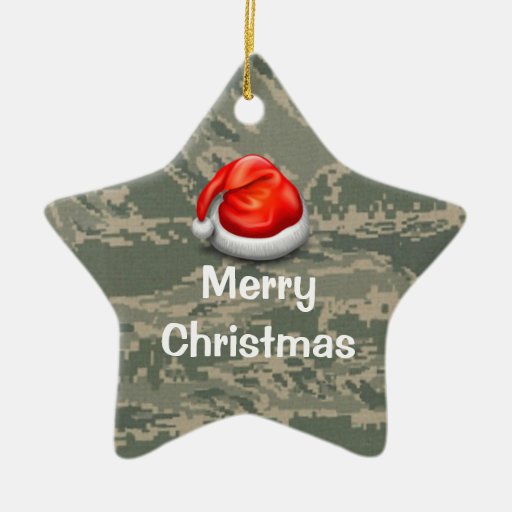 Air Force Camo Star Merry Christmas Ornament Zazzle