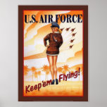 Air Force Keep Em Flying Sexy Girl Posters
